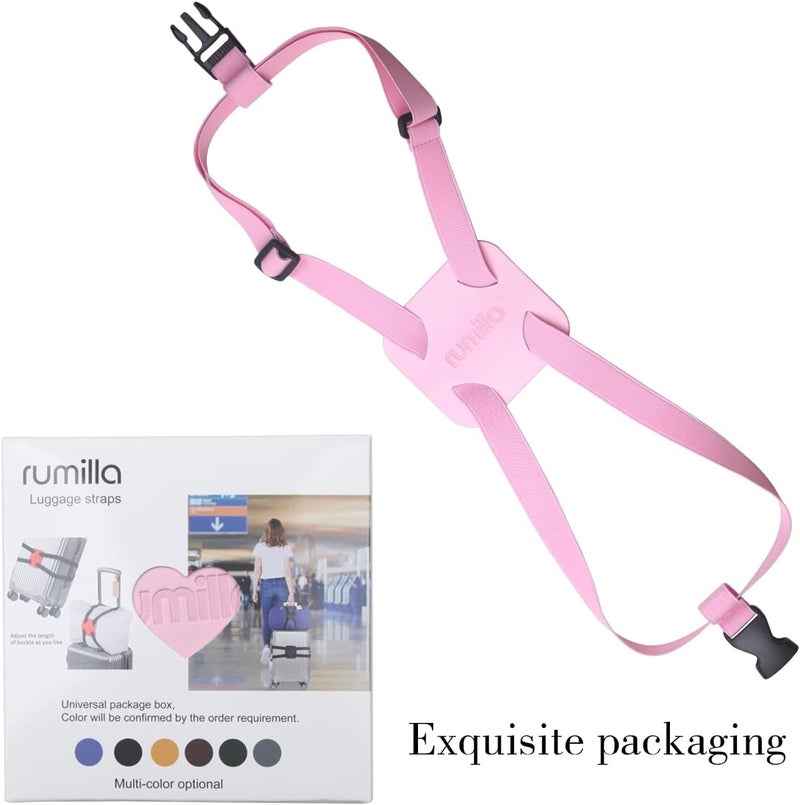 RUMILLA Luggage Bungee Strap for Suitcases - Add a Bag, Travel Bag Bungee Belt - Pink Luggage Strap (1PCS) - Image 4